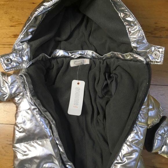 Gymboree Baby Snow Suit, Silver/Gray, Newborn - Picture 5 of 6